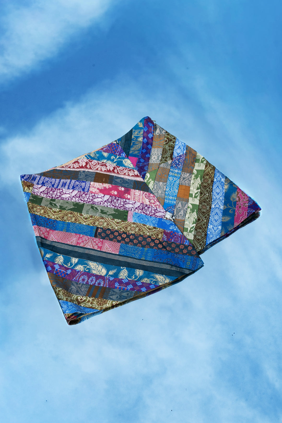 Dhara - Multicolor Silk Brocade Upcycled Patchwork Mini Skirt