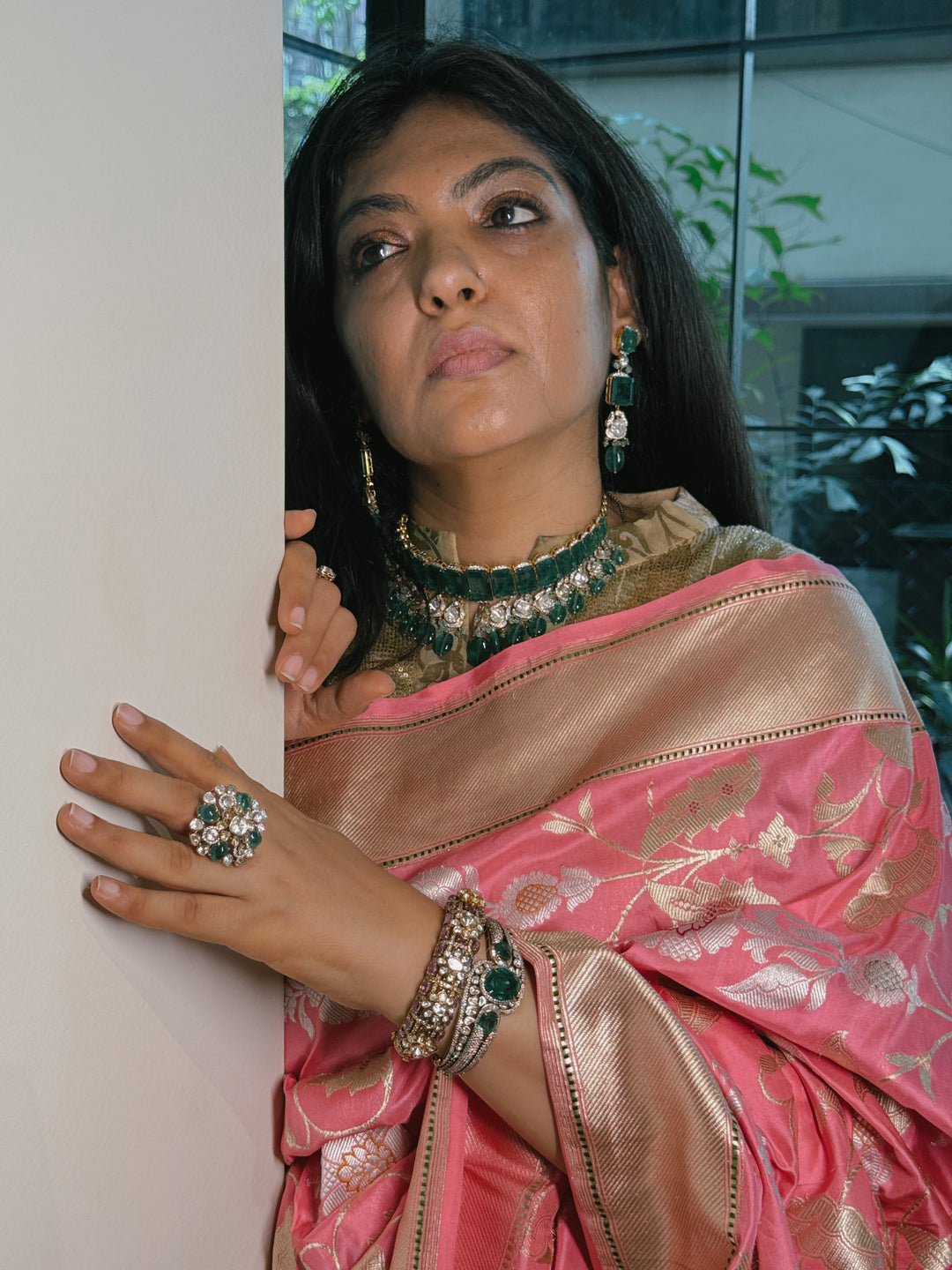 Priyankari - Pink Silk Banarasi Brocade Saree