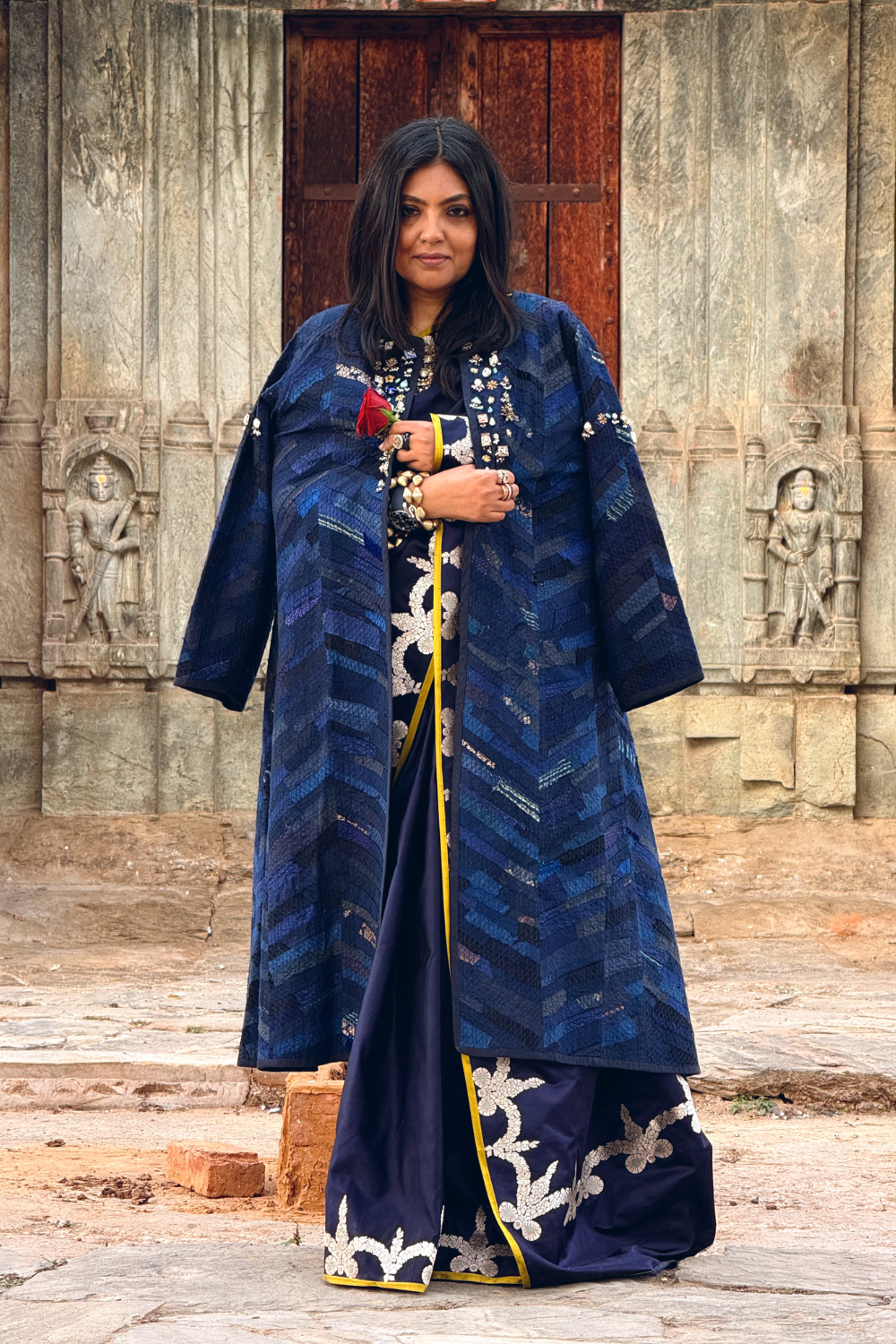 Arya - Blue Upcycled Patchwork Jacket