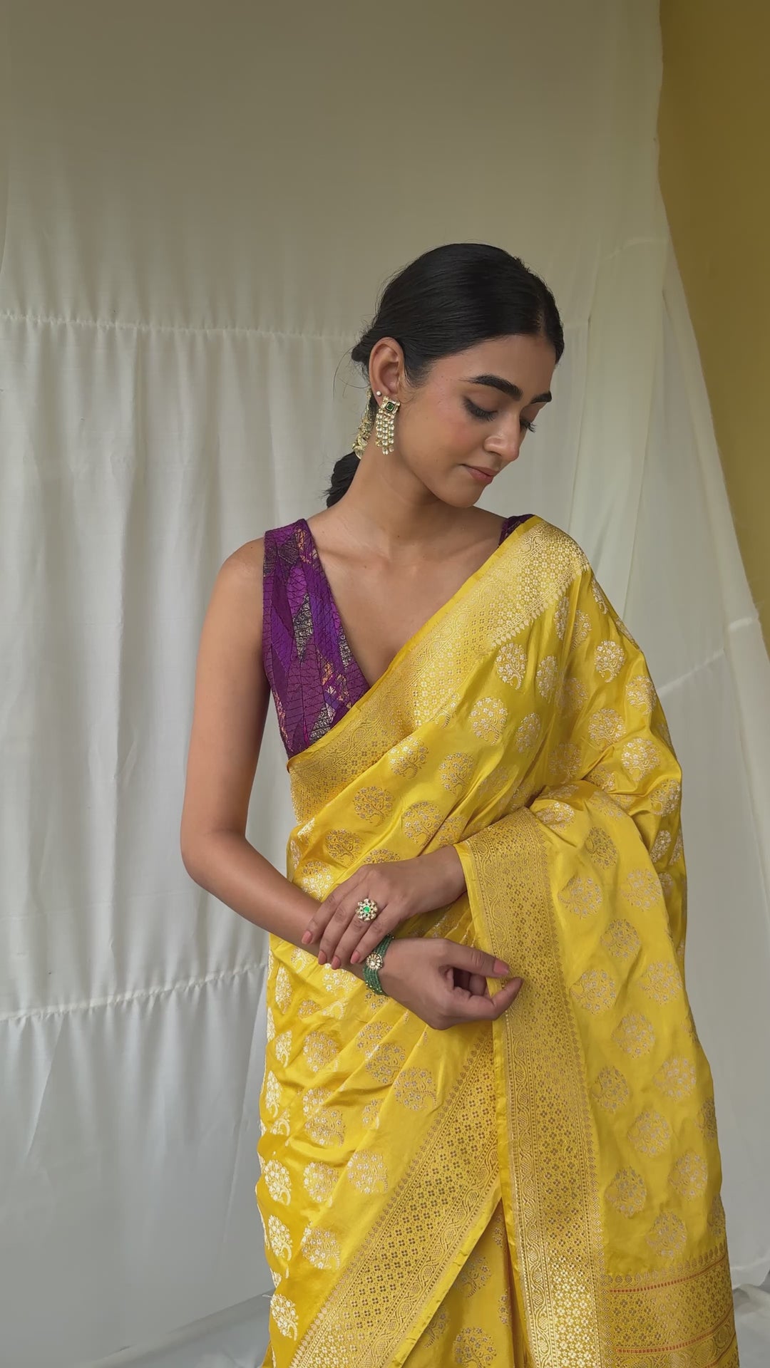 Parakasha - Yellow Silk Banarasi Saree