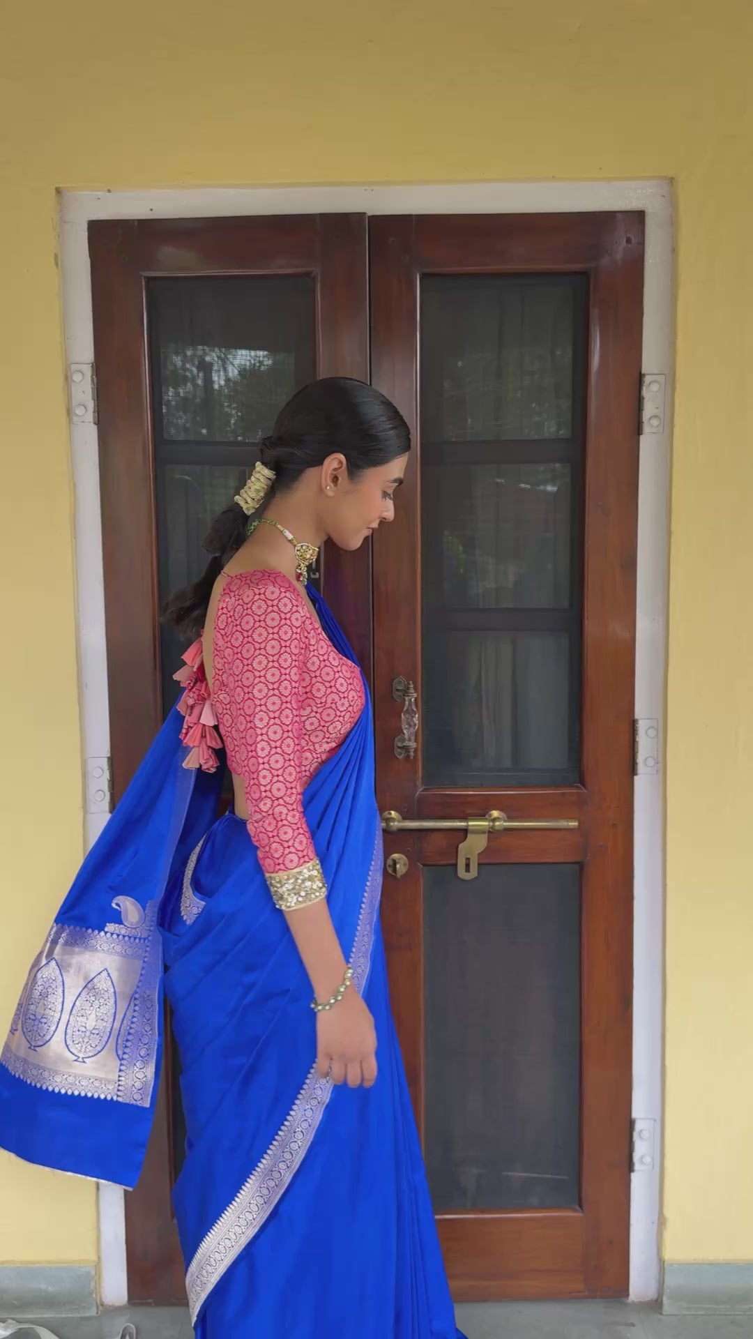 Kalamayi - Blue Banarasi Silk Mashroo Saree