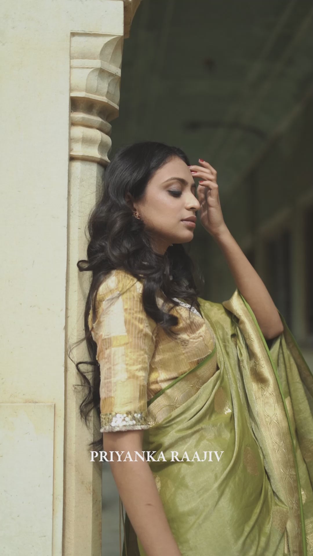 Rena Green- Green Banarasi Silk Tissue Saree