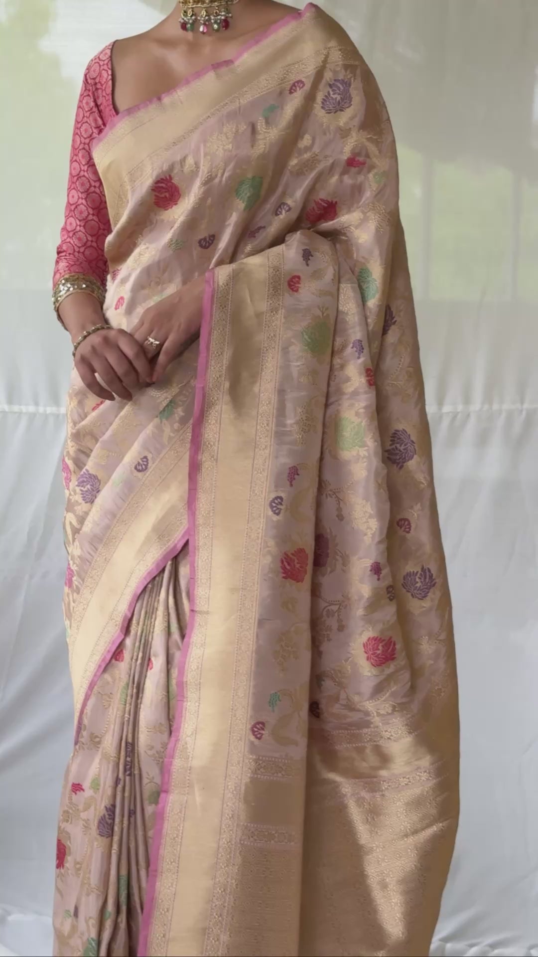 Chandramandala - Blush Silk Tissue Banarasi Saree