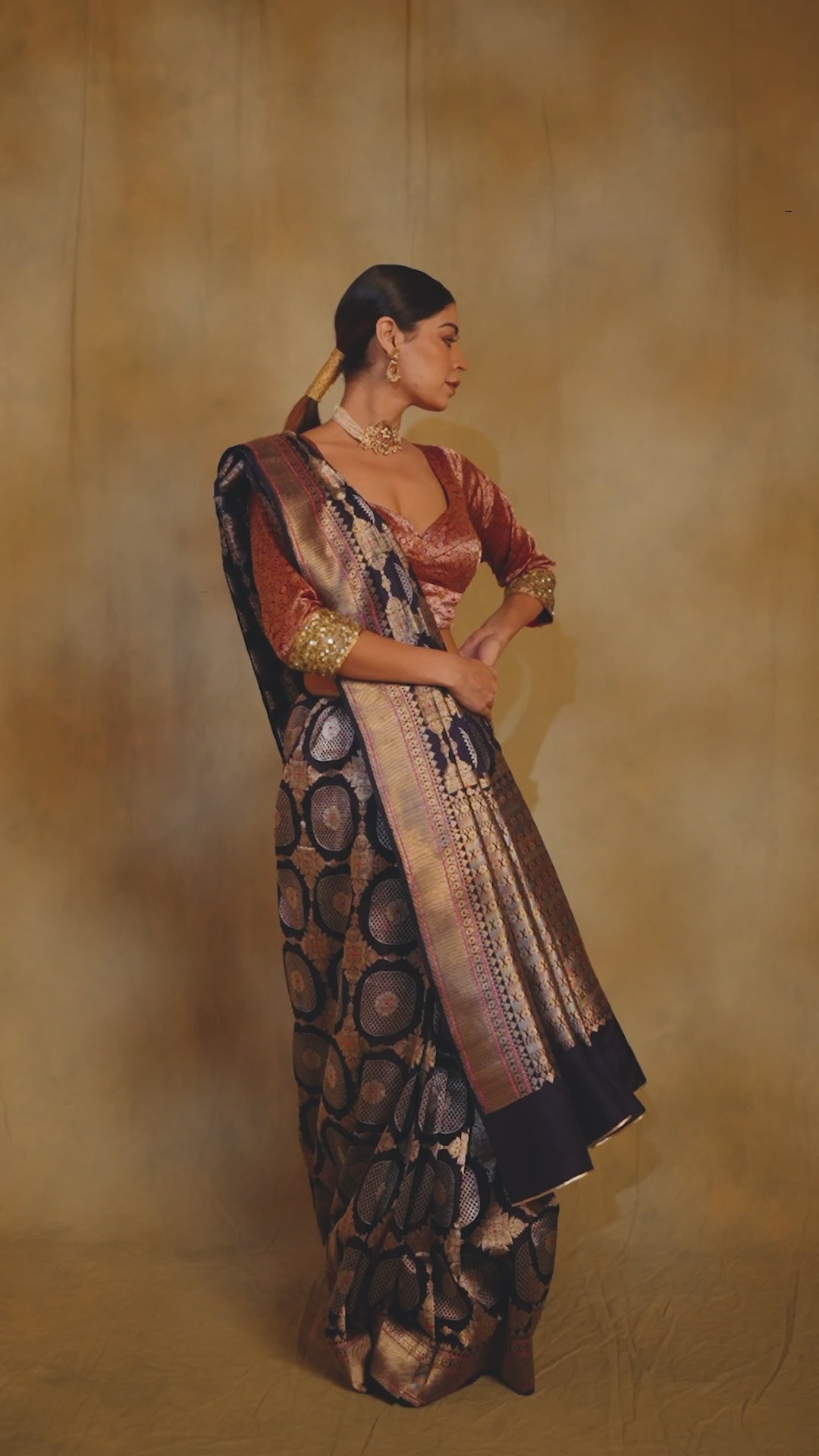 Pooram- Bonnet Blue Silk Banarasi Saree