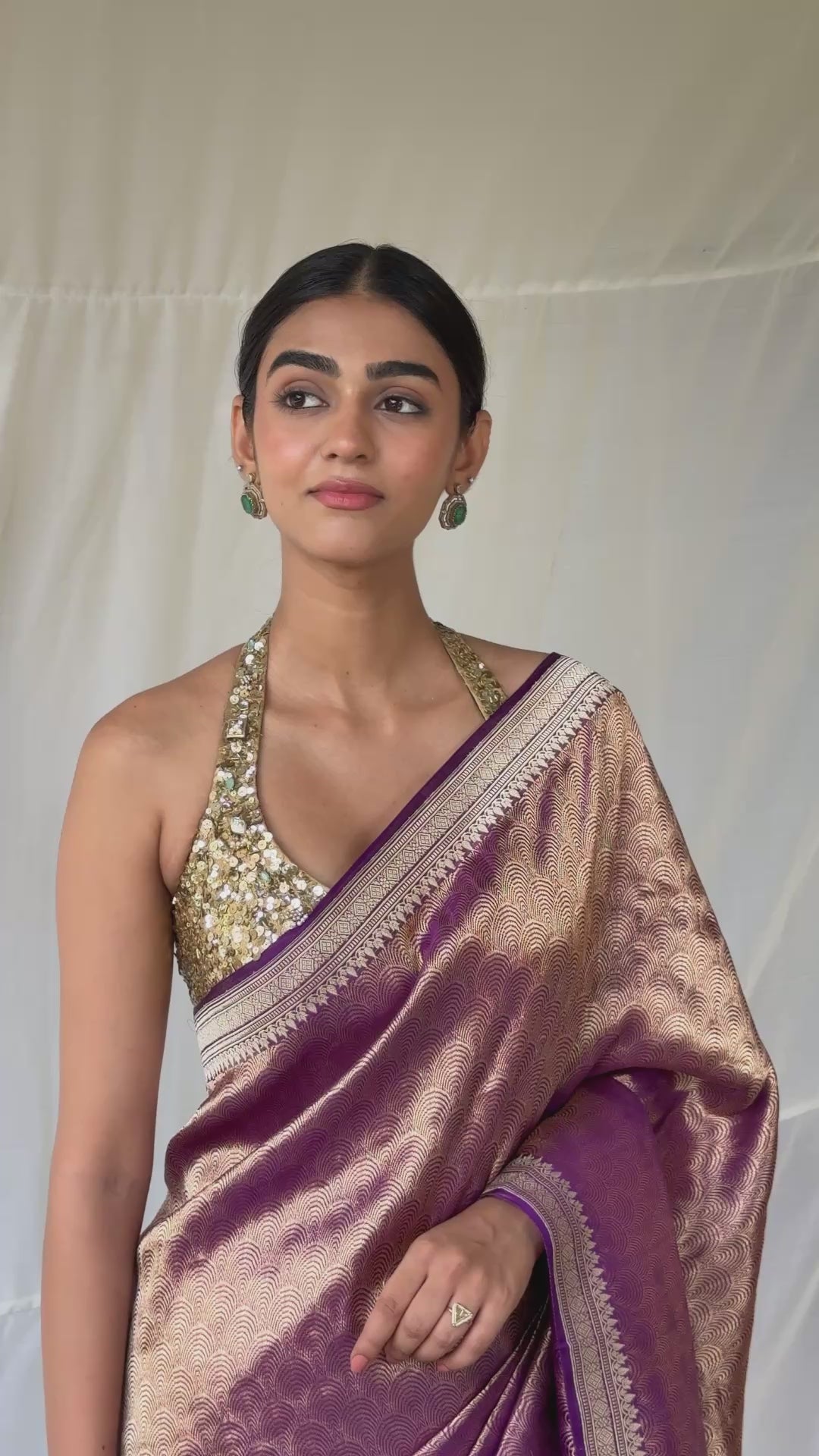 Siddheshwari - Purple Silk Mashroo Banarasi Textured Saree