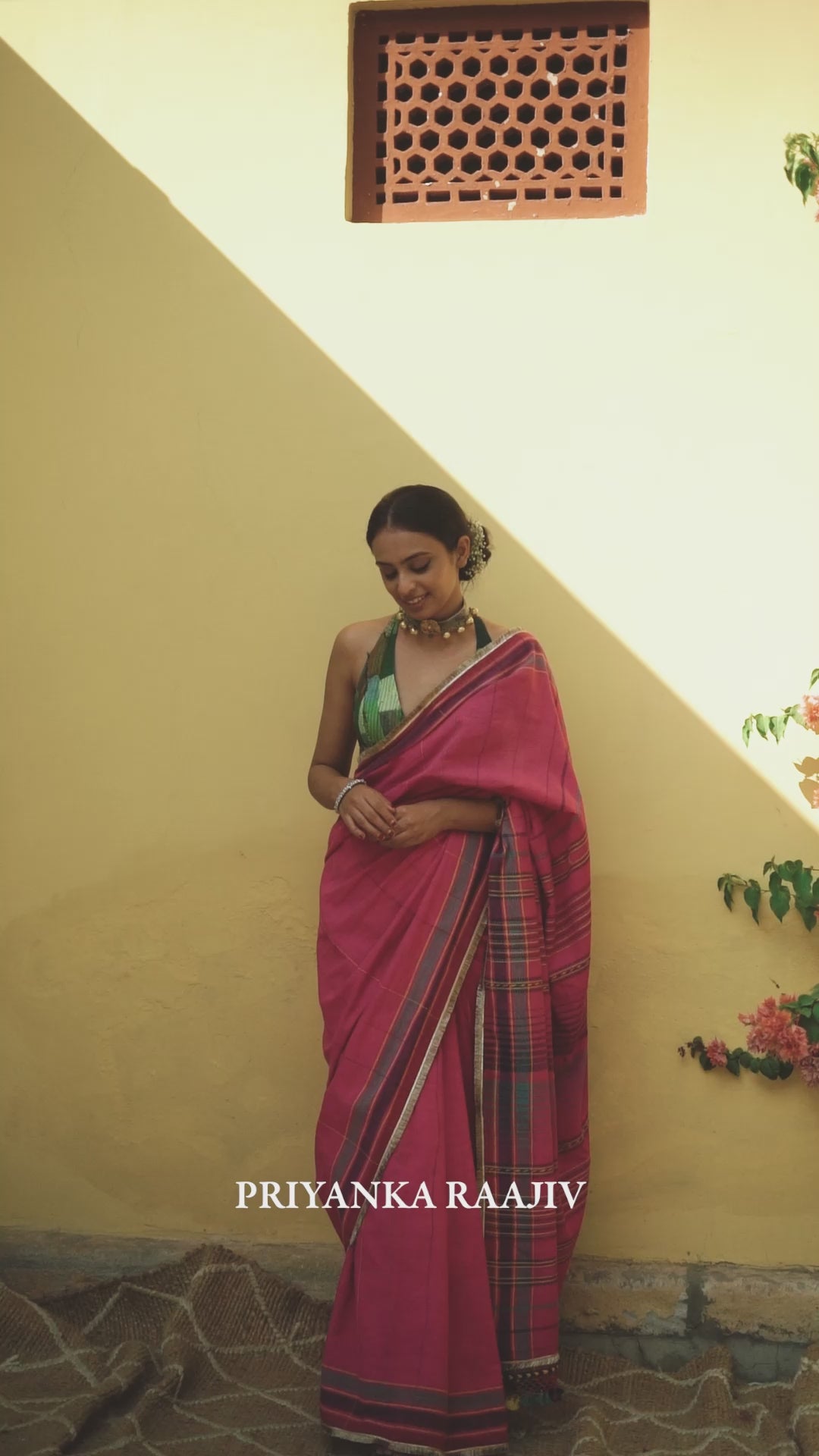 Kiah- Pink Cotton Saree