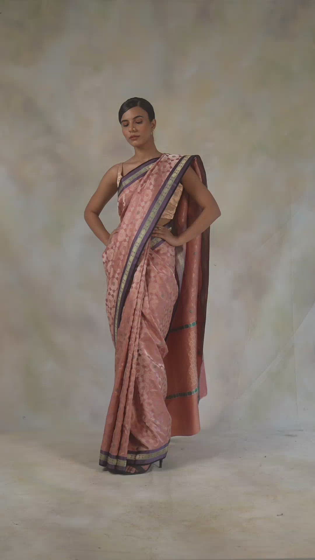 Gule Asharfi- Pink Silk Brocade Banarasi Saree