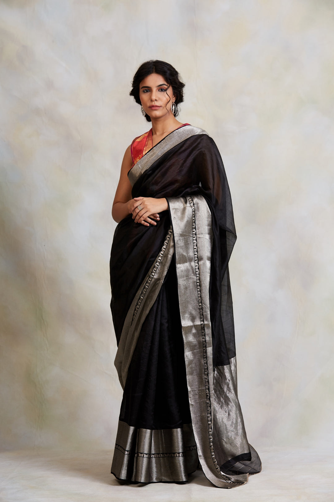 Advika- Black Silk Chanderi Saree