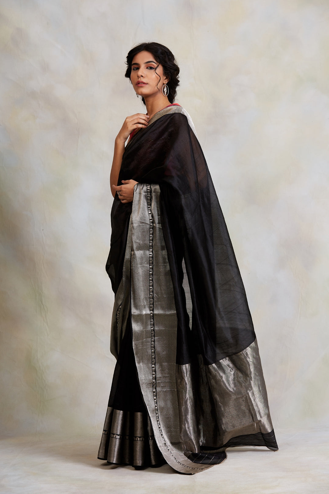 Advika- Black Silk Chanderi Saree