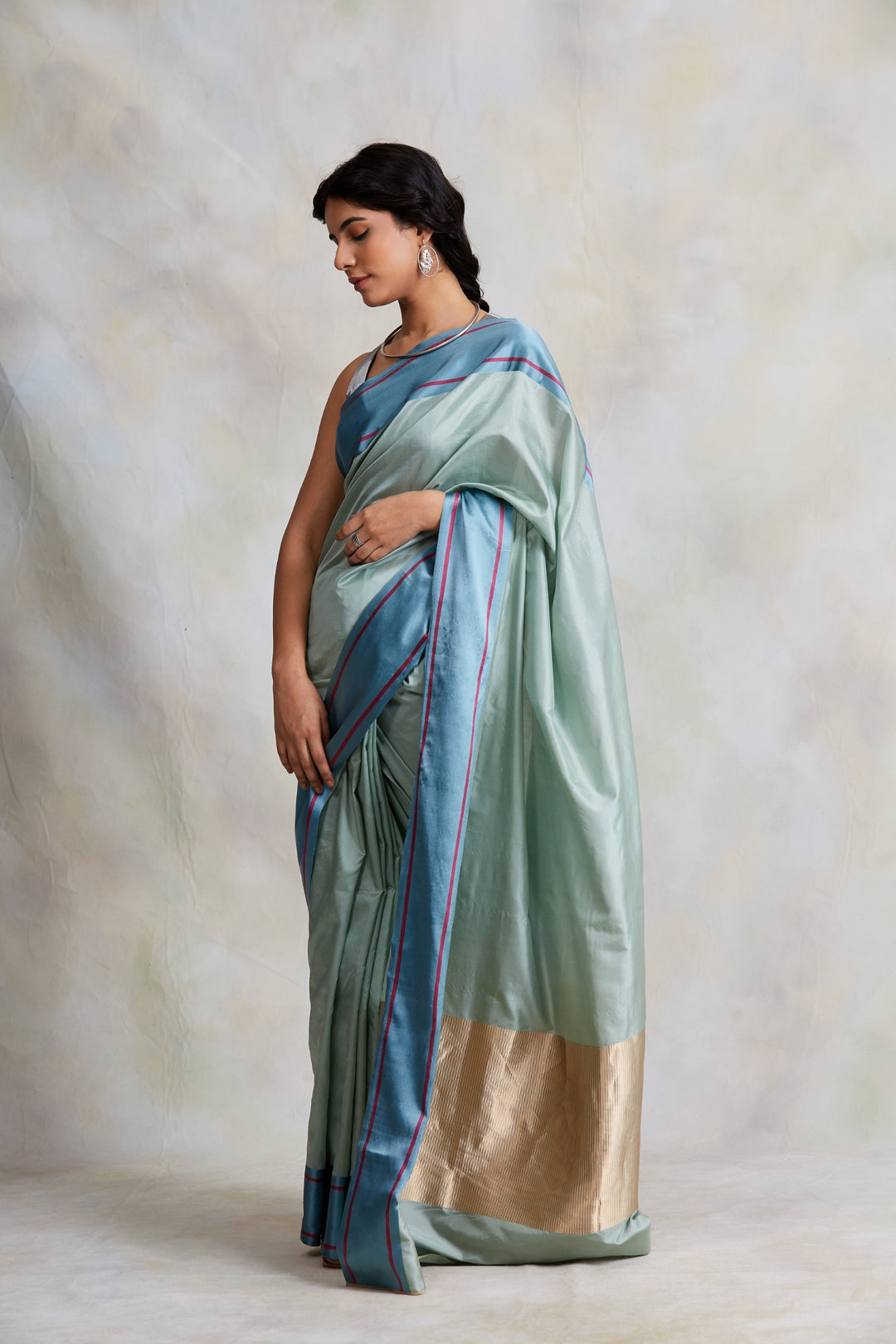 Kalpi (Aquamarine)- Aquamarine Silk Brocade Banarasi Saree