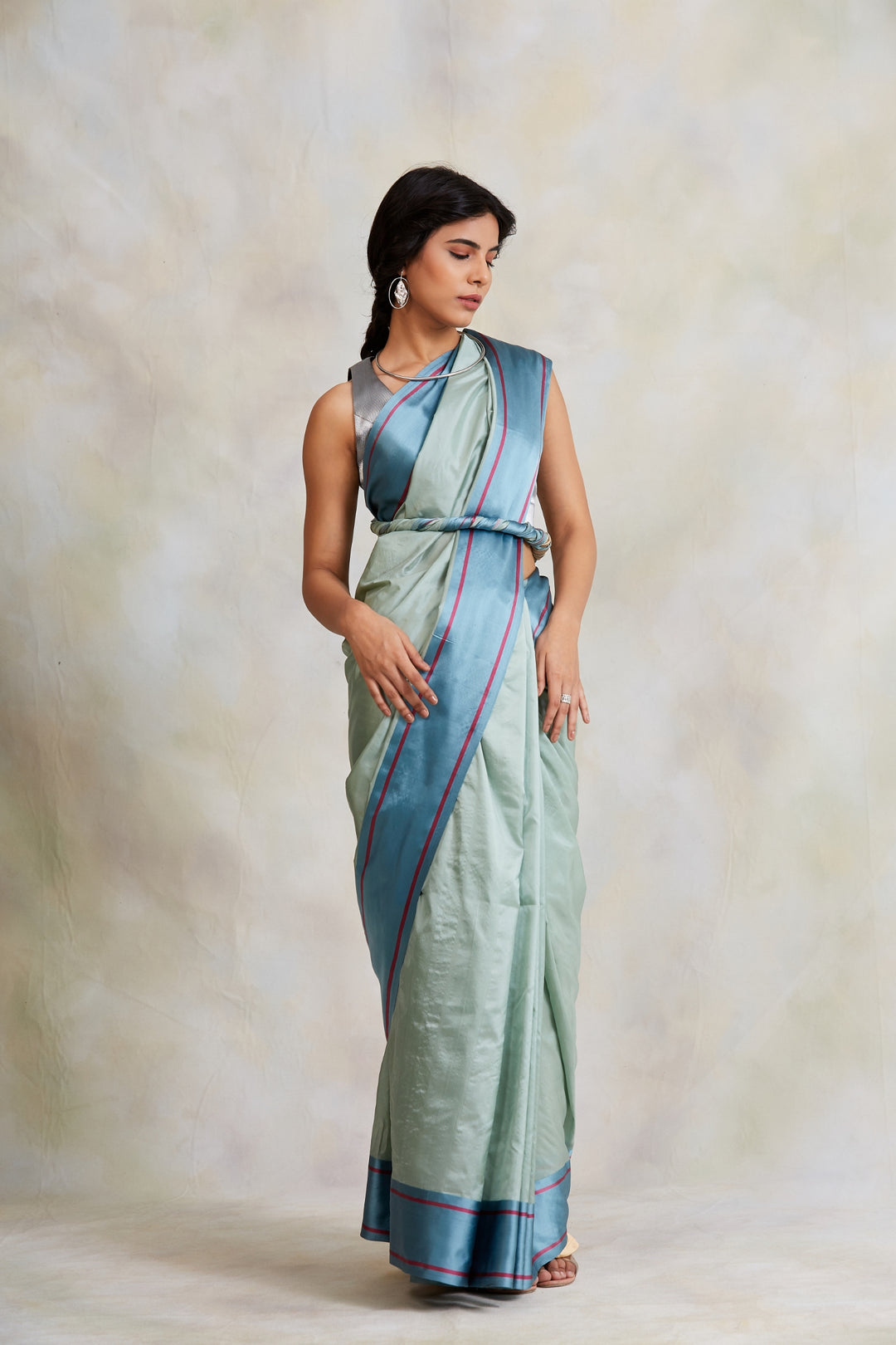 Kalpi (Aquamarine)- Aquamarine Silk Brocade Banarasi Saree