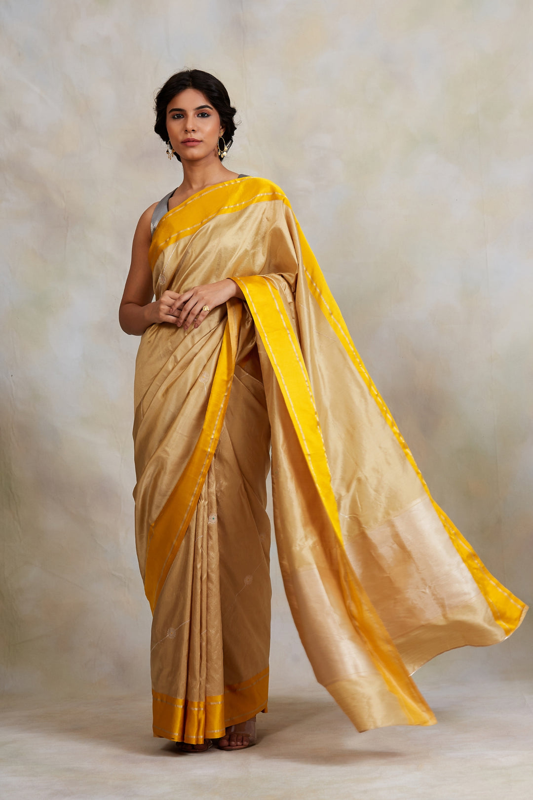 Amaltas- Yellow Silk Brocade Banarasi Saree