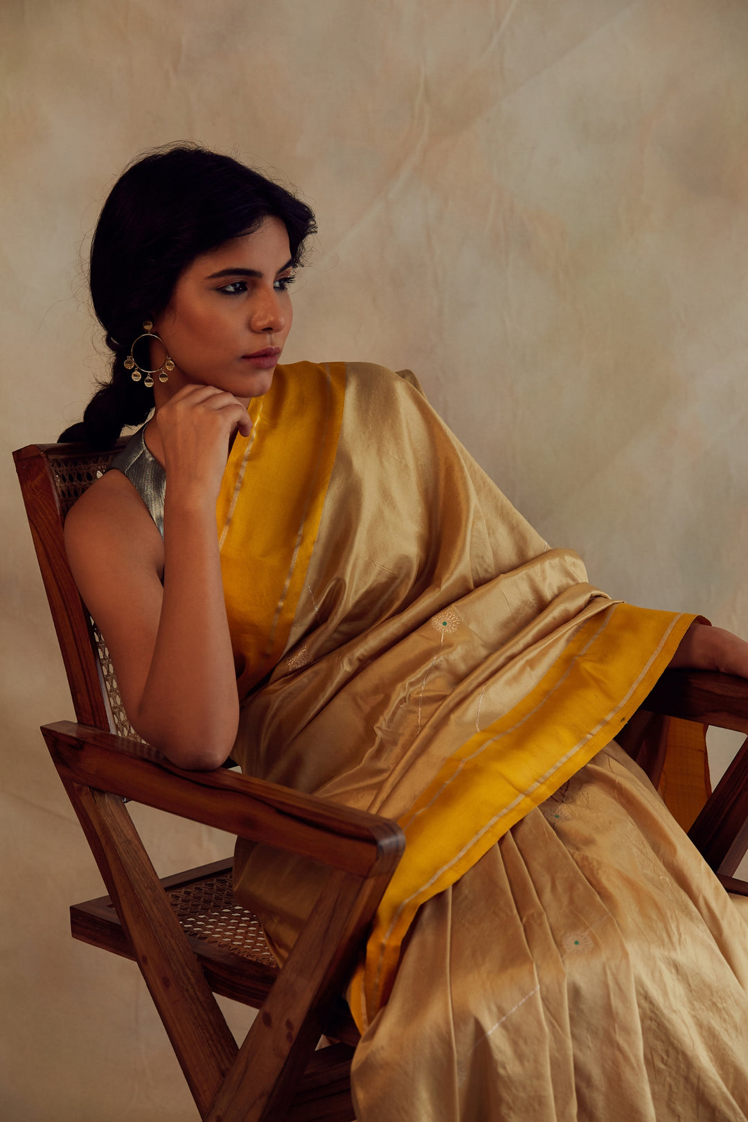 Amaltas- Yellow Silk Brocade Banarasi Saree