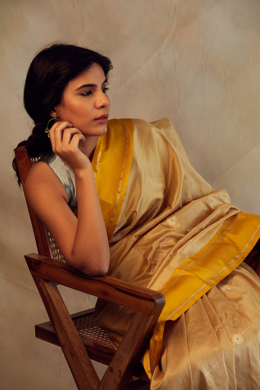 Amaltas- Yellow Silk Brocade Banarasi Saree