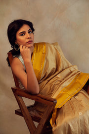 Amaltas- Yellow Silk Brocade Banarasi Saree