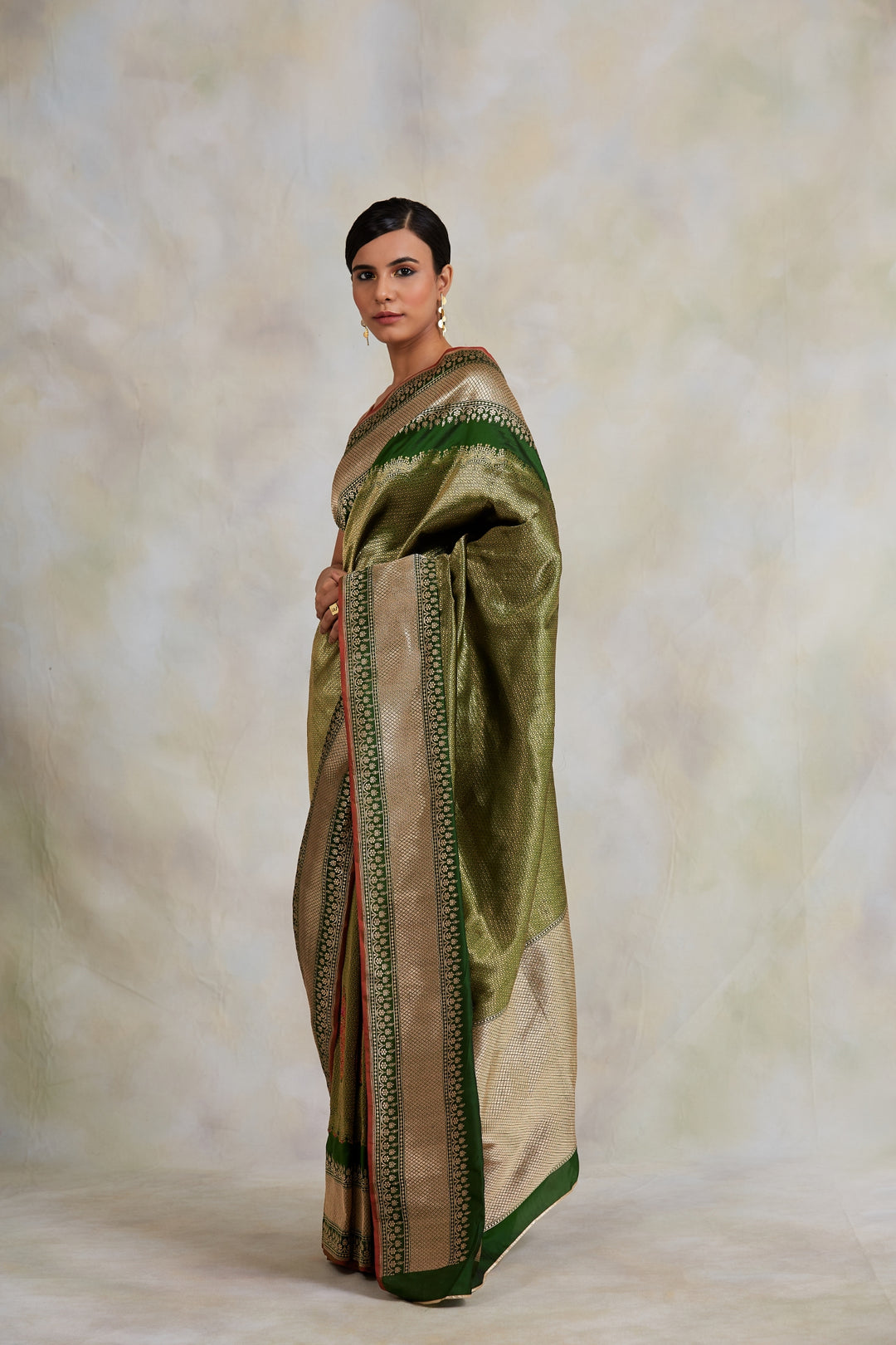 Chaman- Green Silk Brocade Banarasi Saree