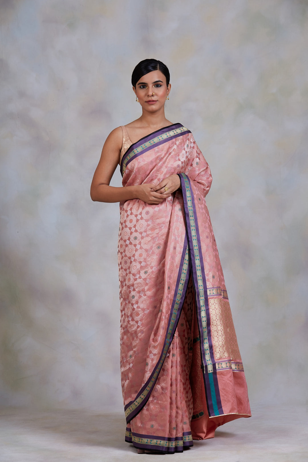 Gule Asharfi- Pink Silk Brocade Banarasi Saree