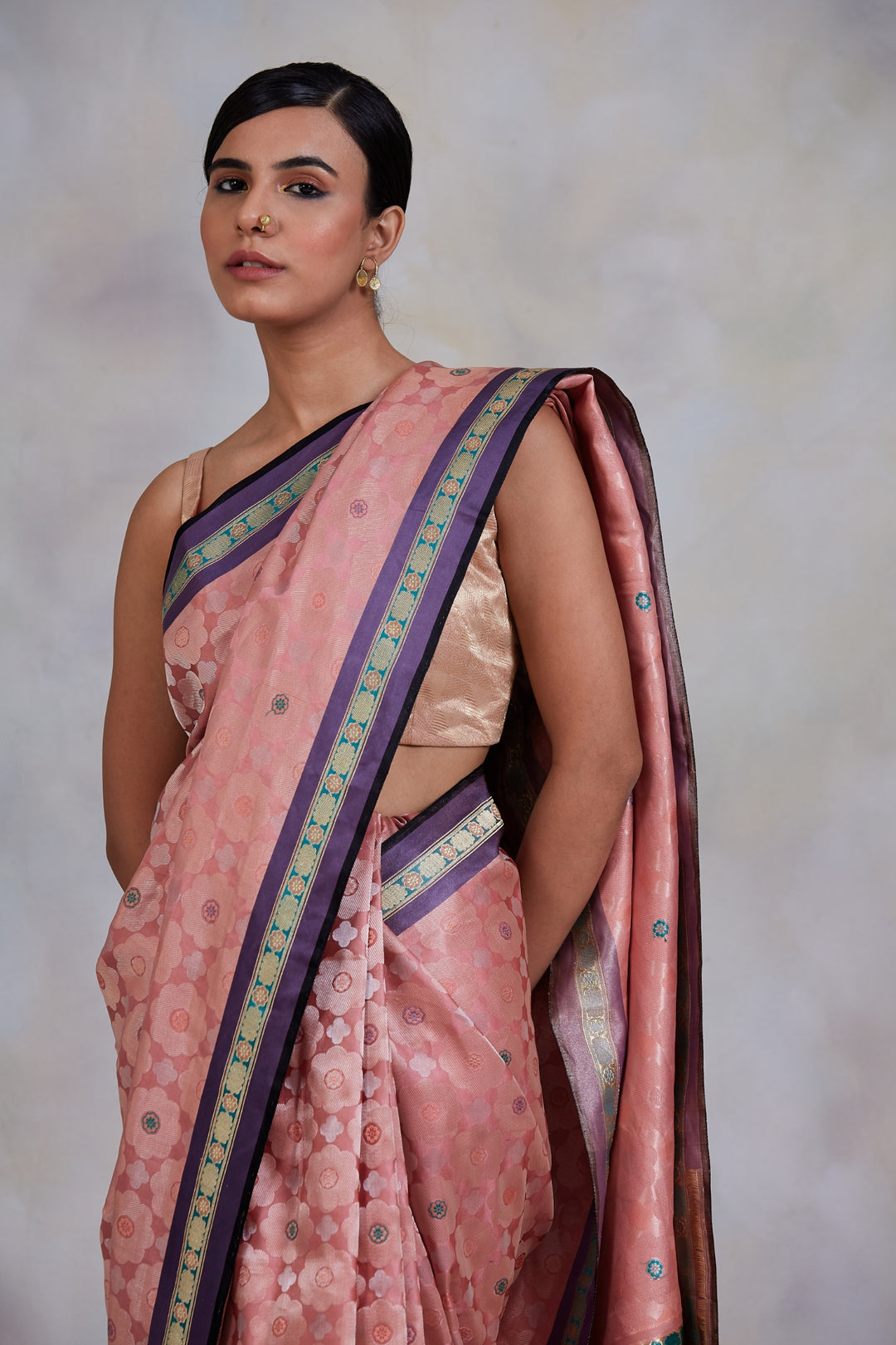 Gule Asharfi- Pink Silk Brocade Banarasi Saree