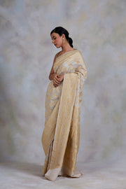 Chandramallika- Ivory Silk Brocade Banarasi Saree