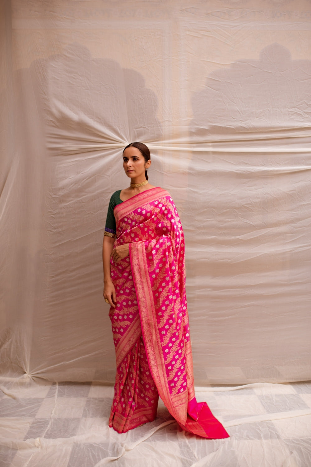 Lamika- Pink Silk Brocade Banarasi Saree