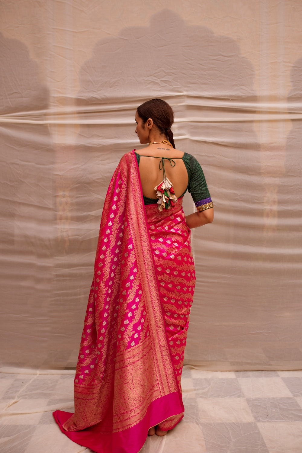 Lamika- Pink Silk Brocade Banarasi Saree