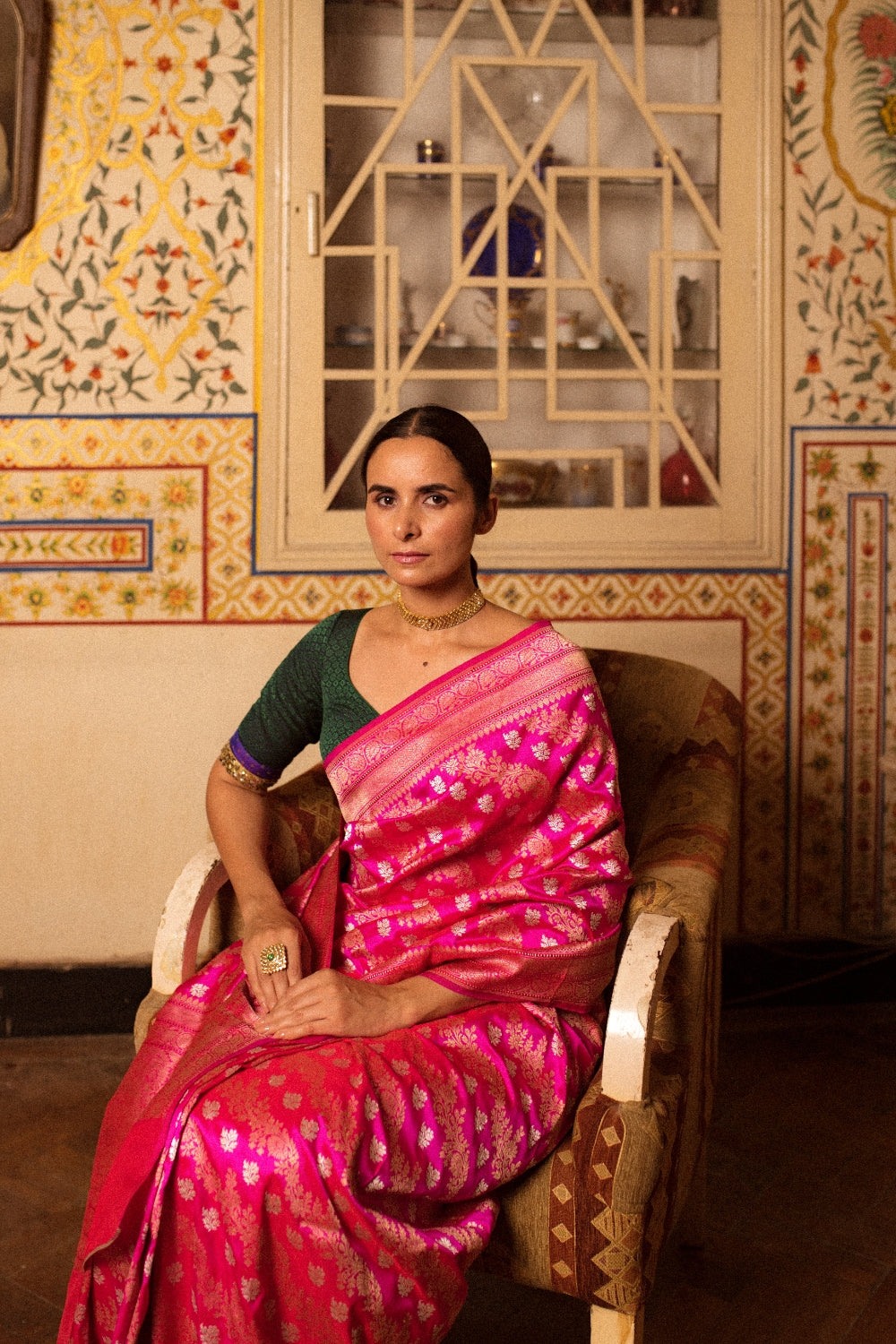 Lamika- Pink Silk Brocade Banarasi Saree