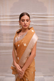 Sharmishtha- Gold and Silver Silk Brocade Tissue Banarasi Saree
