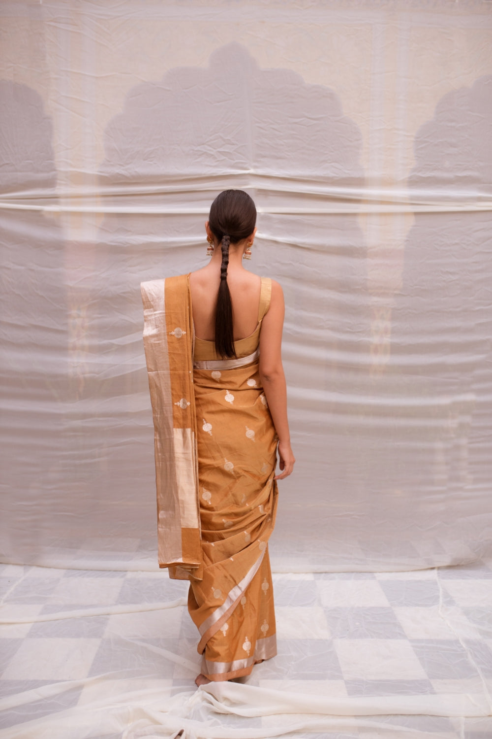 Sharmishtha- Gold and Silver Silk Brocade Tissue Banarasi Saree