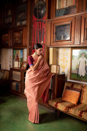 Minakshi- Pink Silk Brocade Banarasi Saree
