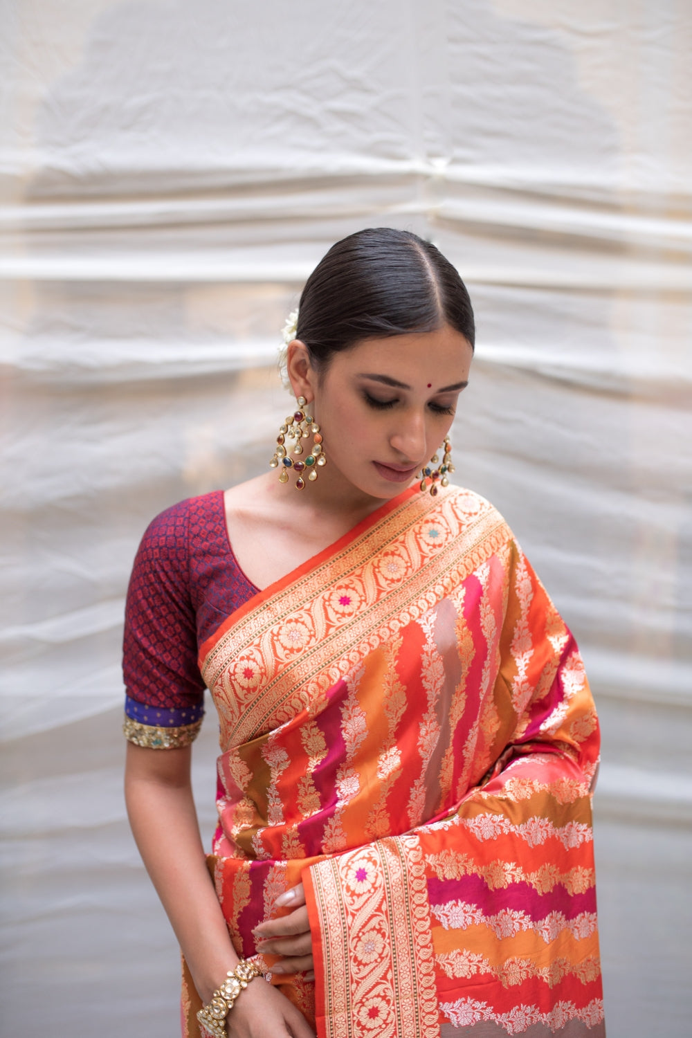 Karni- Multicolor Silk Brocade Banarasi Saree