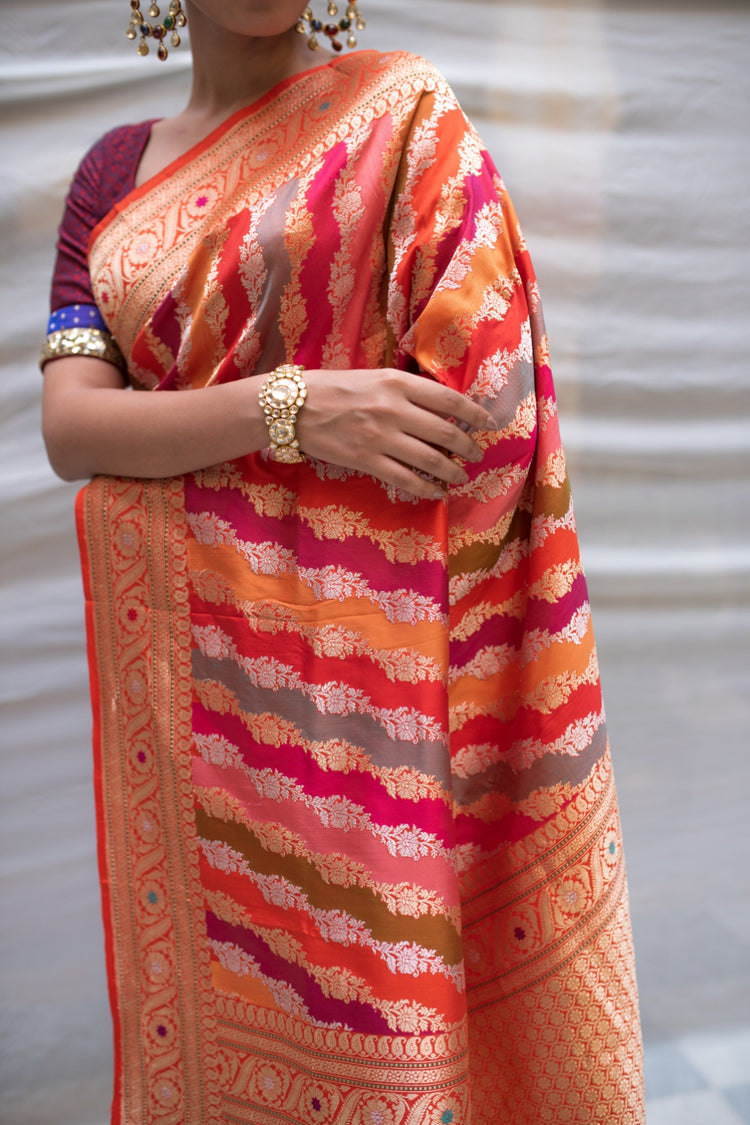 Karni- Multicolor Silk Brocade Banarasi Saree