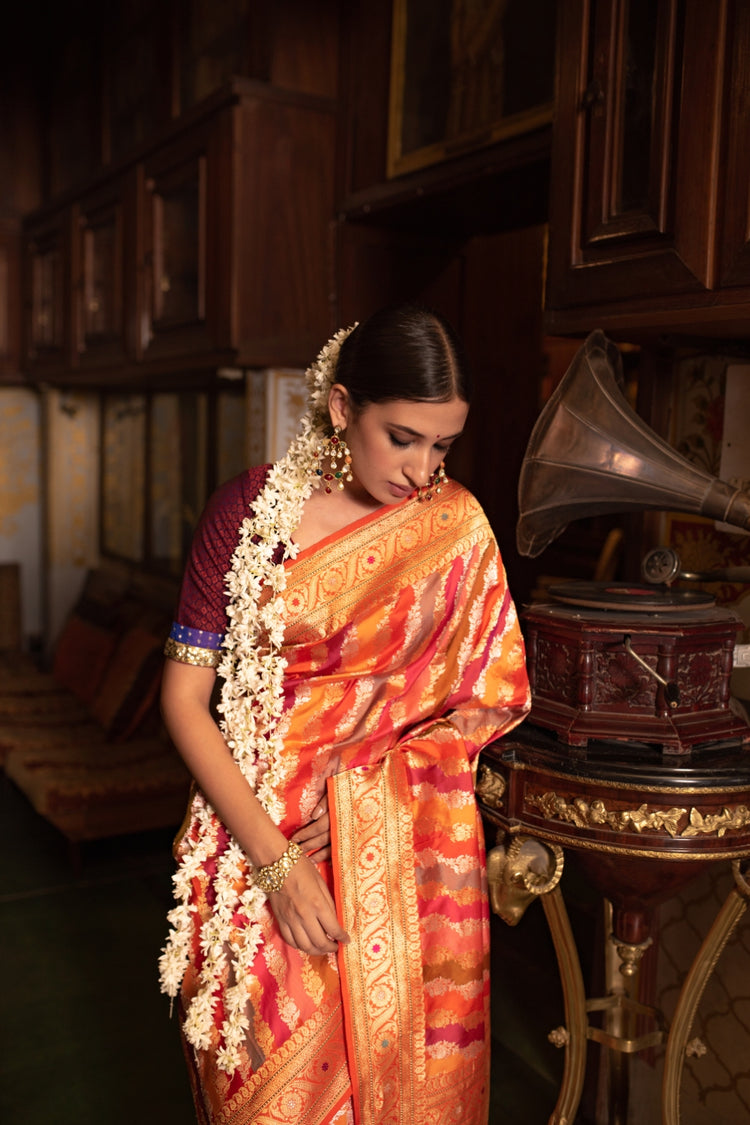 Karni- Multicolor Silk Brocade Banarasi Saree