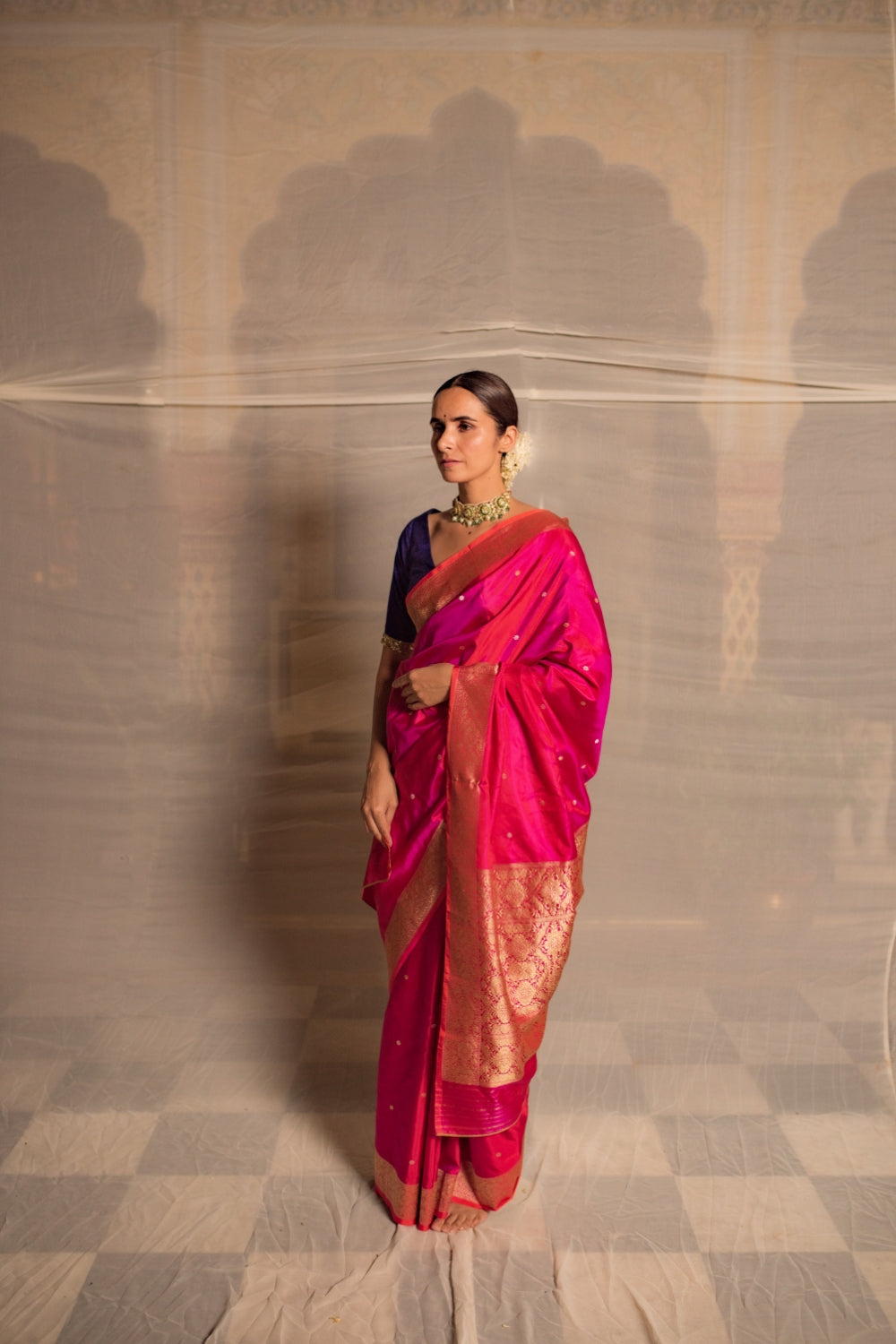 Bhairavi- Pink Silk Brocade Banarasi Saree