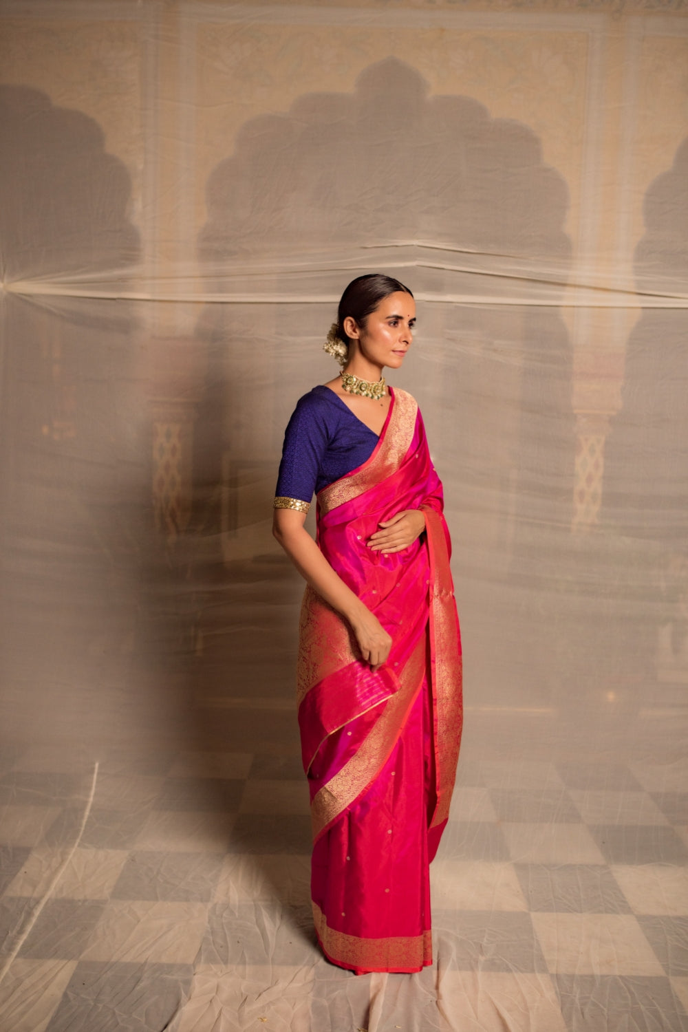 Bhairavi- Pink Silk Brocade Banarasi Saree