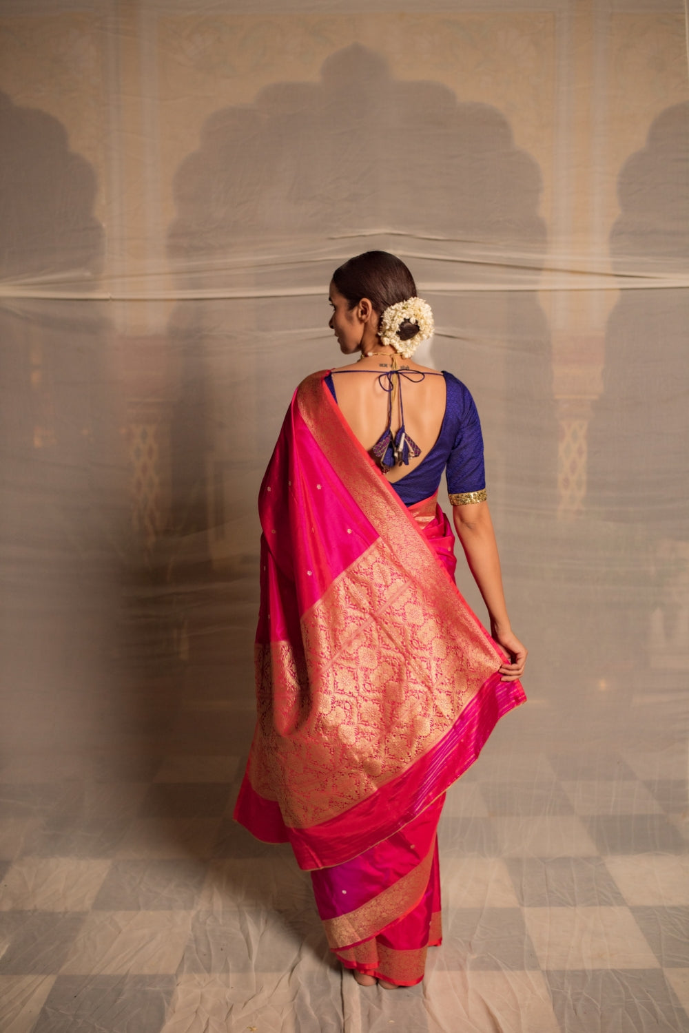 Bhairavi- Pink Silk Brocade Banarasi Saree