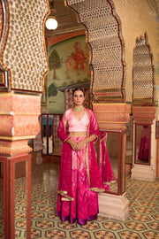 Indira- Pink Ombre Upcycled Patchwork Lehenga