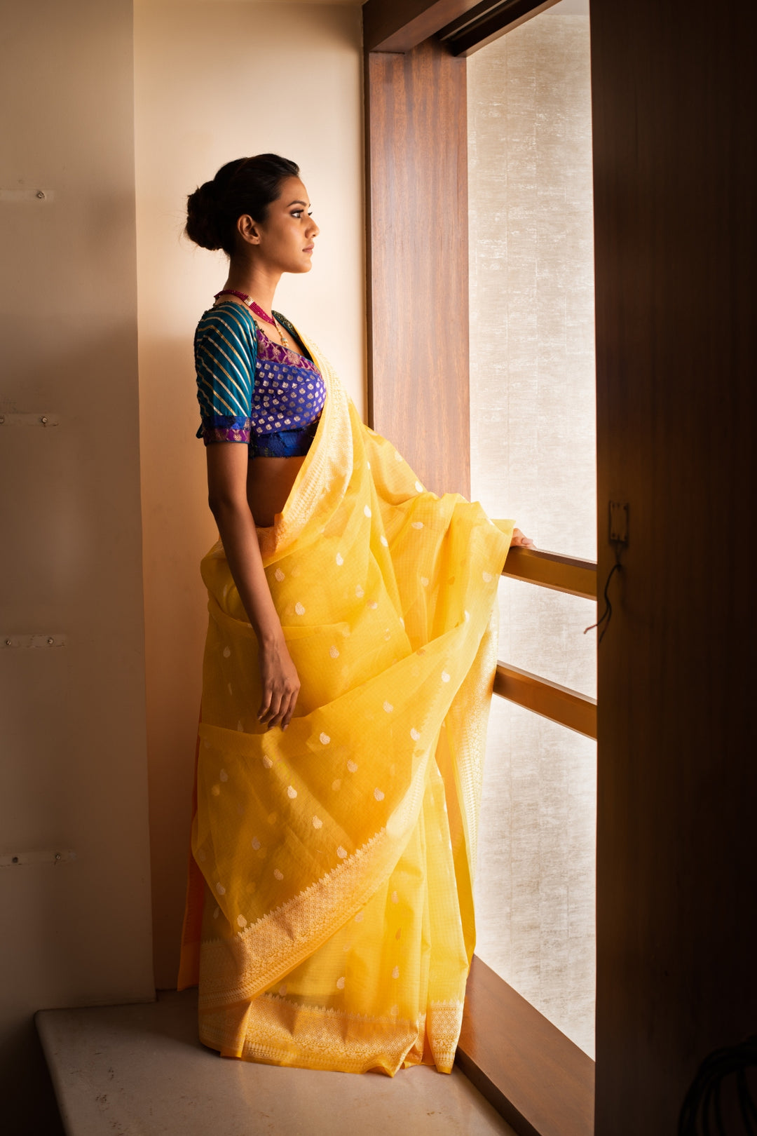 RAHEL-Yellow Silk Brocade Banarasi Saree