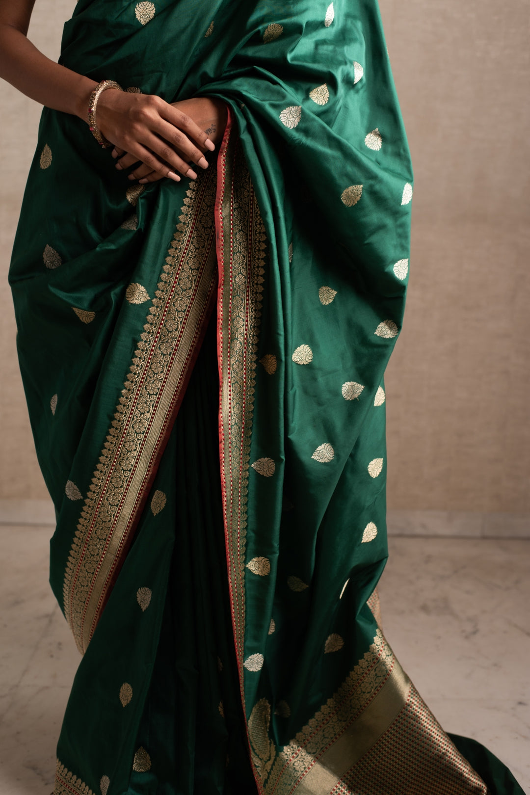 Arshiyaa- Green Silk Brocade Banarasi Saree