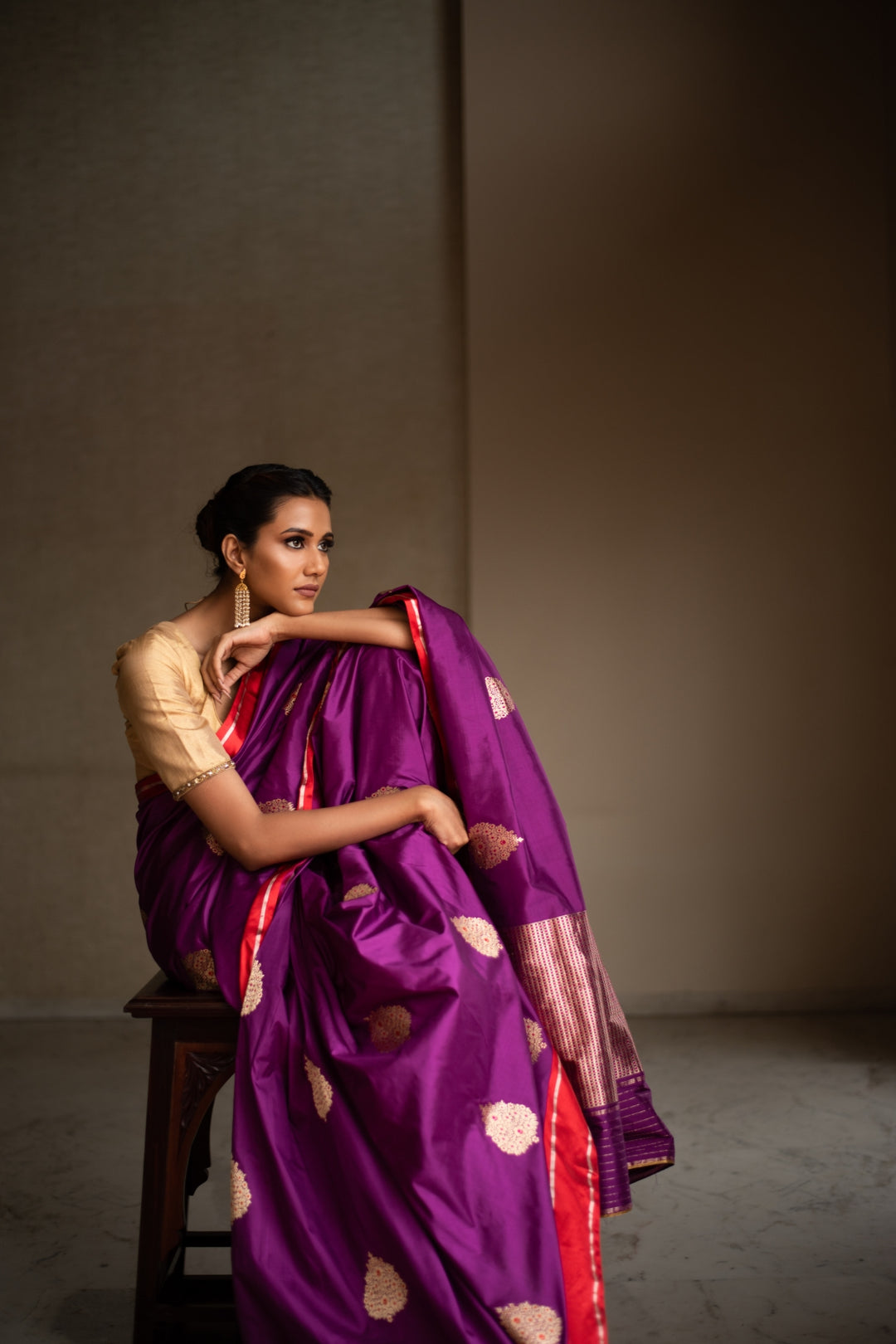 NAKSHA- Purple Silk Brocade Banarasi Saree