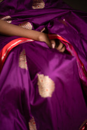 NAKSHA- Purple Silk Brocade Banarasi Saree