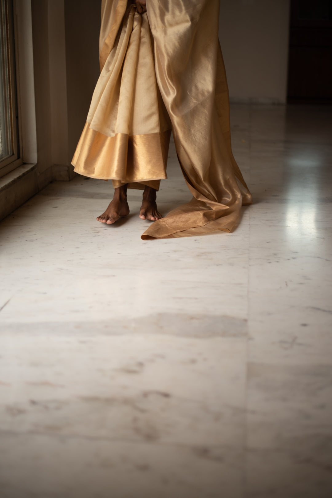 LOPA (BEIGE)- Beige Silk Chanderi Saree