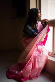 Kalpi- Pink Silk Brocade Banarasi Saree