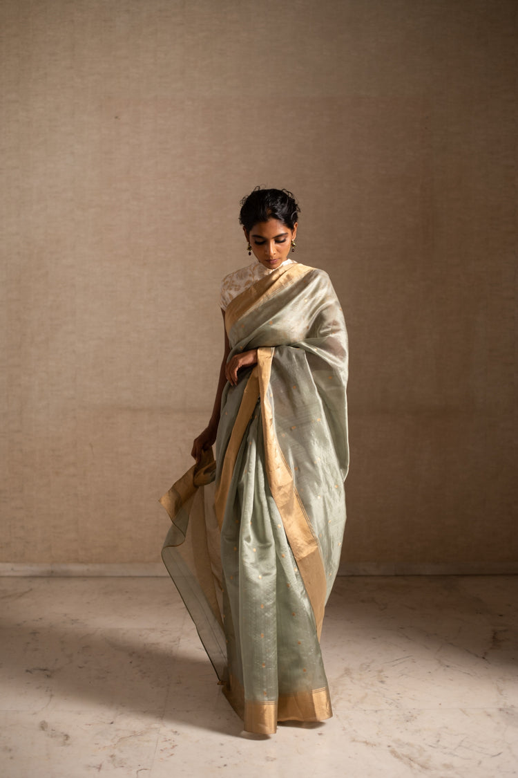 BIMALA- Green Silk Chanderi Saree