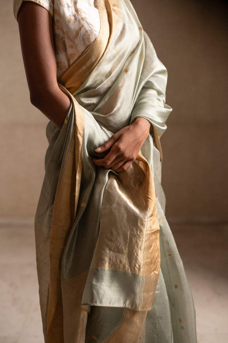 BIMALA- Green Silk Chanderi Saree