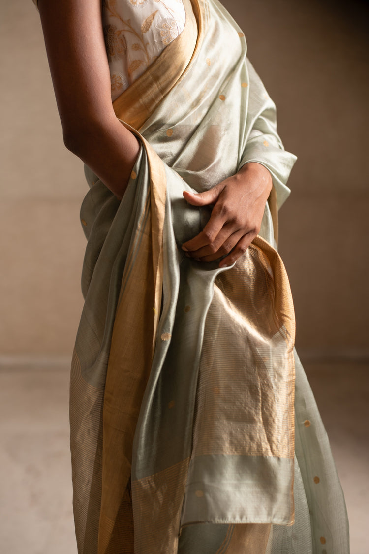 BIMALA- Green Silk Chanderi Saree