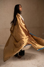 Aabha- Gold Silk Chanderi Tissue Upcycled Patchwork Dupatta