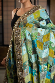 Chava- Teal Upcycled Patchwork Dupatta