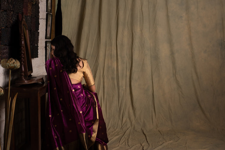 Janaki- Magenta Silk Chanderi Saree