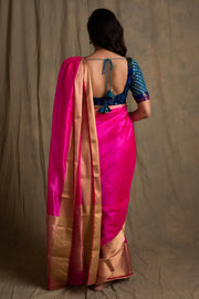 Lopa- Pink Silk Chanderi Saree