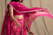 Madhusha, Nia & Misha- Pink Upcycled Patchwork Lehenga